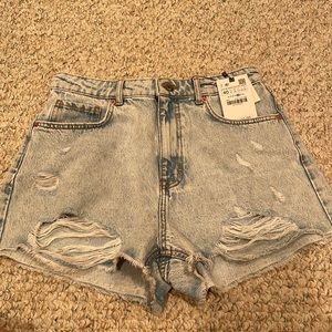 Zara light wash denim shorts